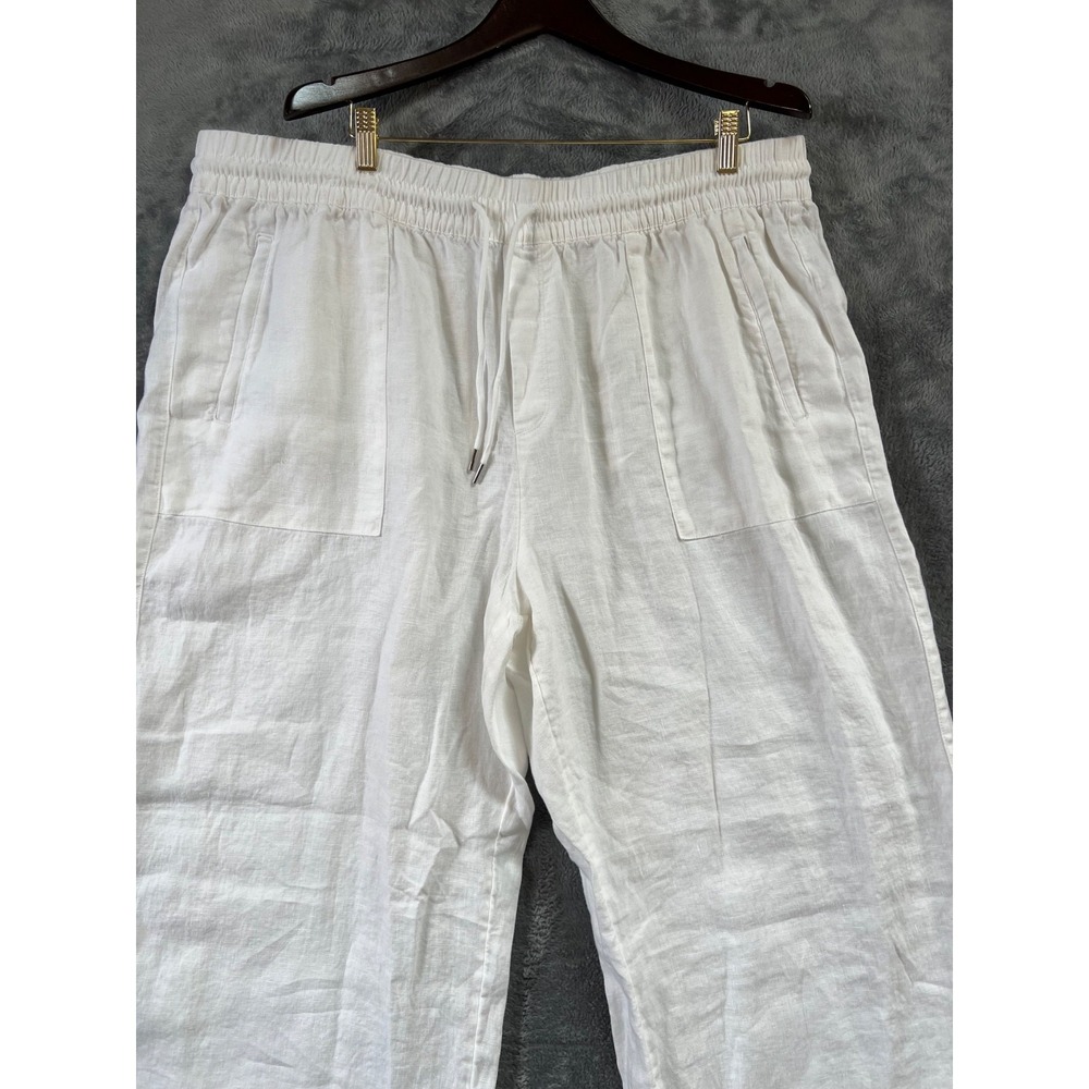 Athleta Retreat Linen Pants Womens 2X White Wide Leg High Rise NWOT - Picture 3 of 10